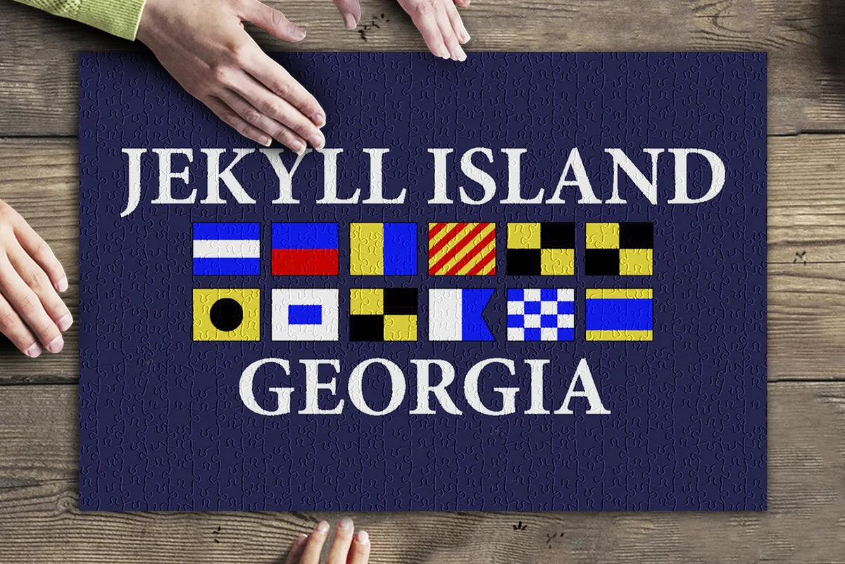 and (19x27 Made Island, Flags Georgia, Premium Puzzle for Piece Nautical Family, 500 Jigsaw Adults Jekyll inches, in USA)
