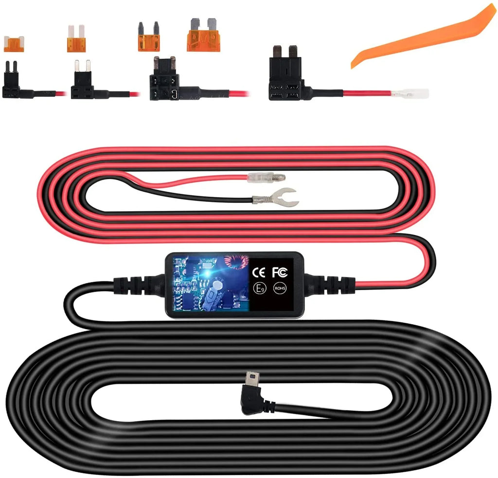 Dash Power Car Camera Wire Plozoe Cam to Dashcam, USB for 12V-24V ro Charger Kit, 5V Hard Hardwire Cord, Kit Dash