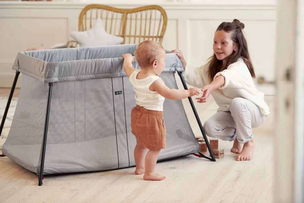 Pack Travel Light Fitted Bundle BabyBjorn Sheet Silver and Crib