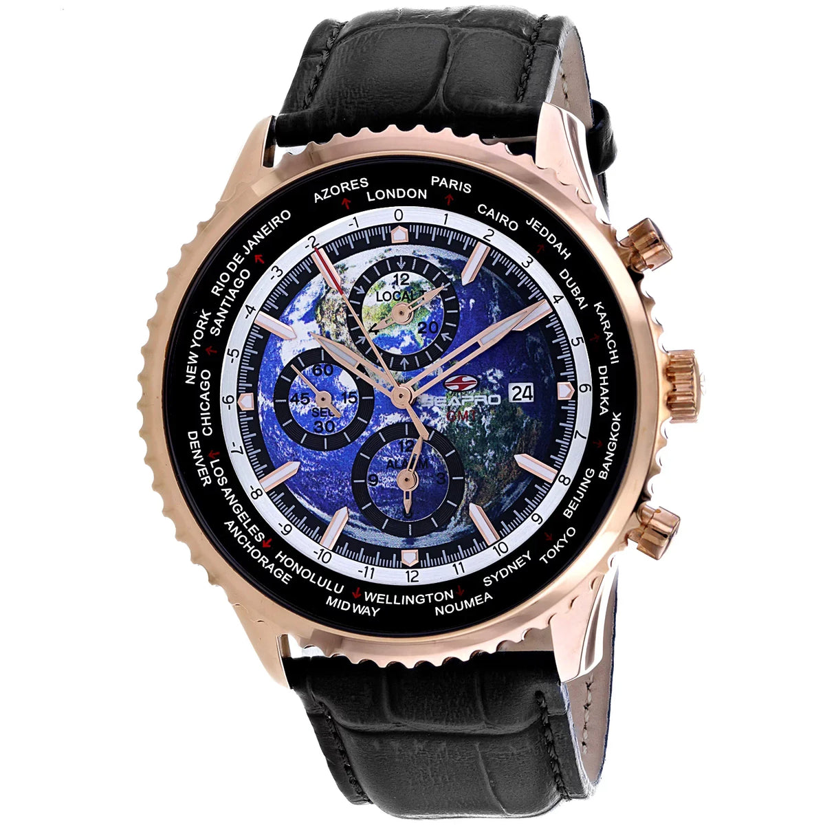 SP7134 Seapro Blue Watch Timer Meridian World - Dial GMT Men's