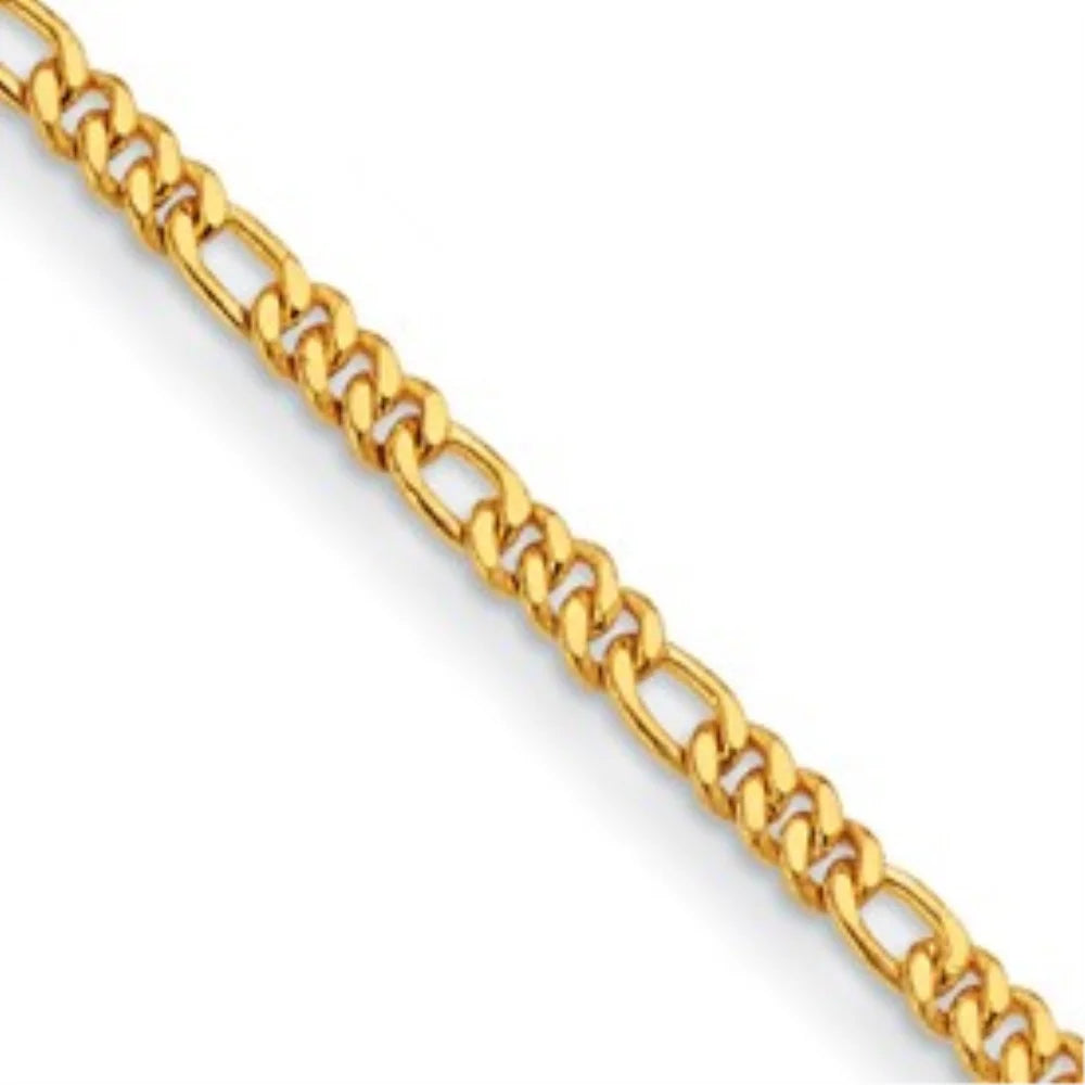 Day Fine 4.8mm Gift Solid Auriga Polished 24k Women Gold for Chain Bracelet Jewelry Yellow Mother's 8" Figaro