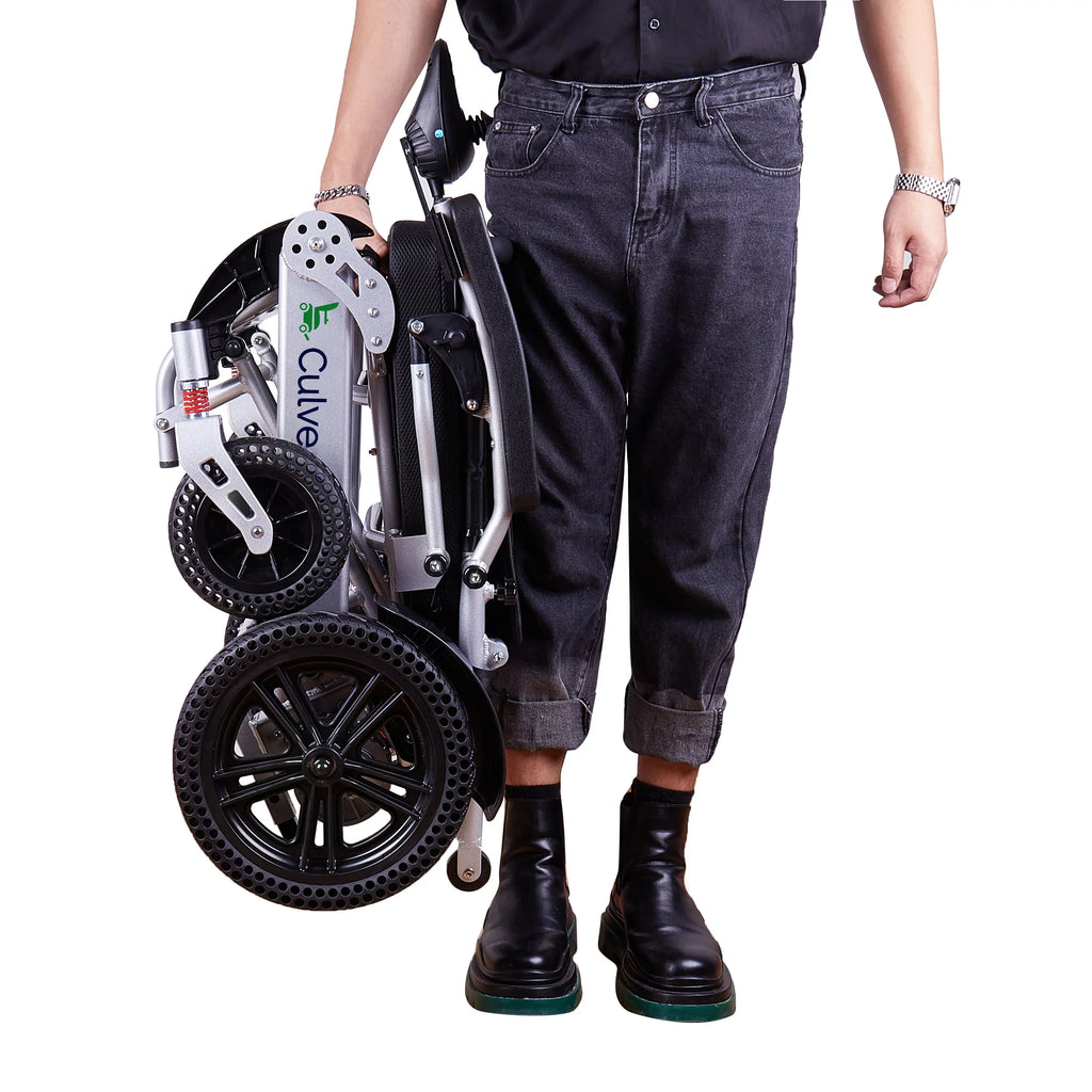 Lightweight - Alton Foldable Power - miles - SILVER Wheelchairs Exclusive 500W 20 and Mobility Electric 360lbs -