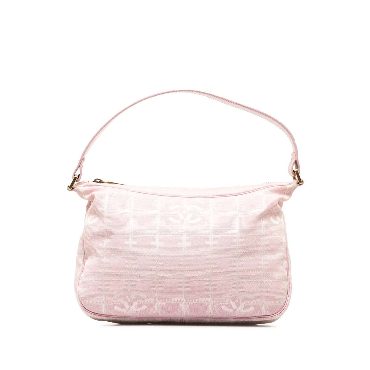 Authenticated New (Good) Travel Chanel Pink Unisex Handbag Fabric Pre-Owned Nylon HandleBag Top Line