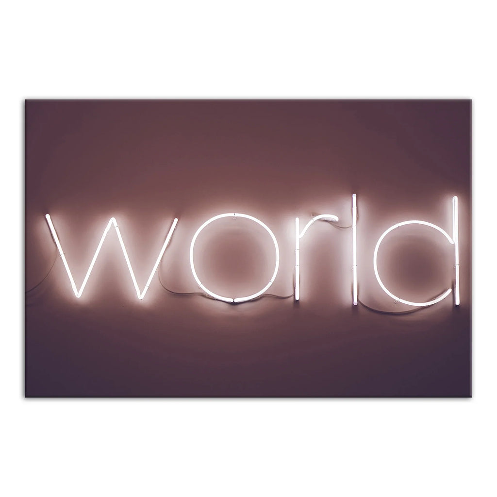 18x12 Canvas Products Neon Art Wall World Creative