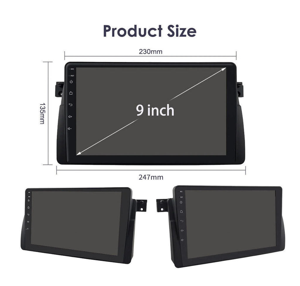 Car Apple USB WIFI Bluetooth GPS Stereo inch 2+32GB Touch E46 Android 12 FM Android RDS for M3 Carplay Auto 9 HD Radio Screen BMW