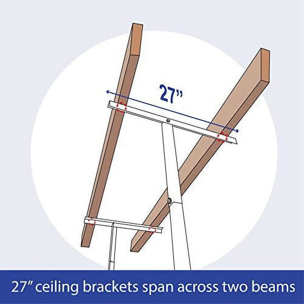 adjustable overhead 18"-33") 2x8 weight - pound - rack height 400 capacity rack (white, storage steel overhead garage storage