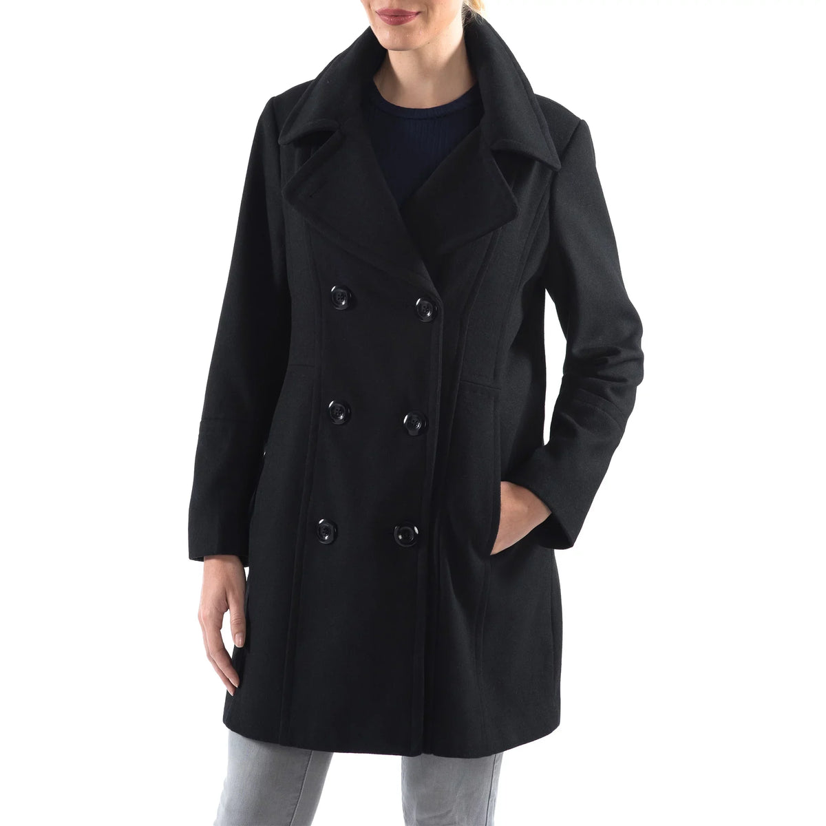 Alpine Breasted Jacket Coat Wool Overcoat Norah Swiss Peacoat Womens Double