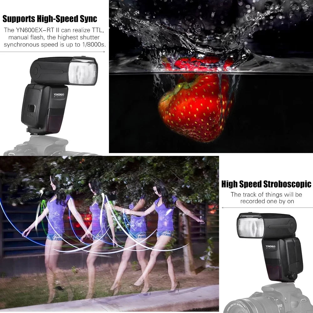 TTL HSS Speedlite YONGNUO Auto/ Support RT EX Master GN60 RT YN6000 II Zooming as Creative YN600EX 1/8000s Manual Canon YONGNUO Flash 600EX Camera Wireless II for RT 2.4G Professional