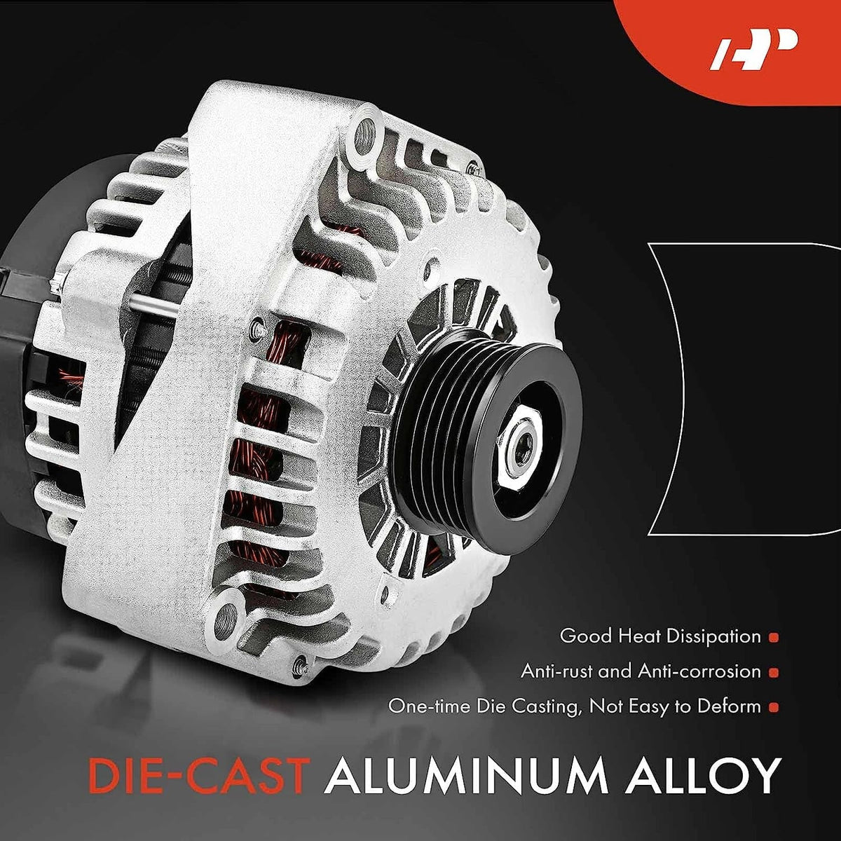 SLX Pulley V6 Alternator A-Premium Acura 12Volt Compatible & 1999, Trooper CW 90Amp with Clutch 6-Groove 2000-2002 Isuzu 3.5L,