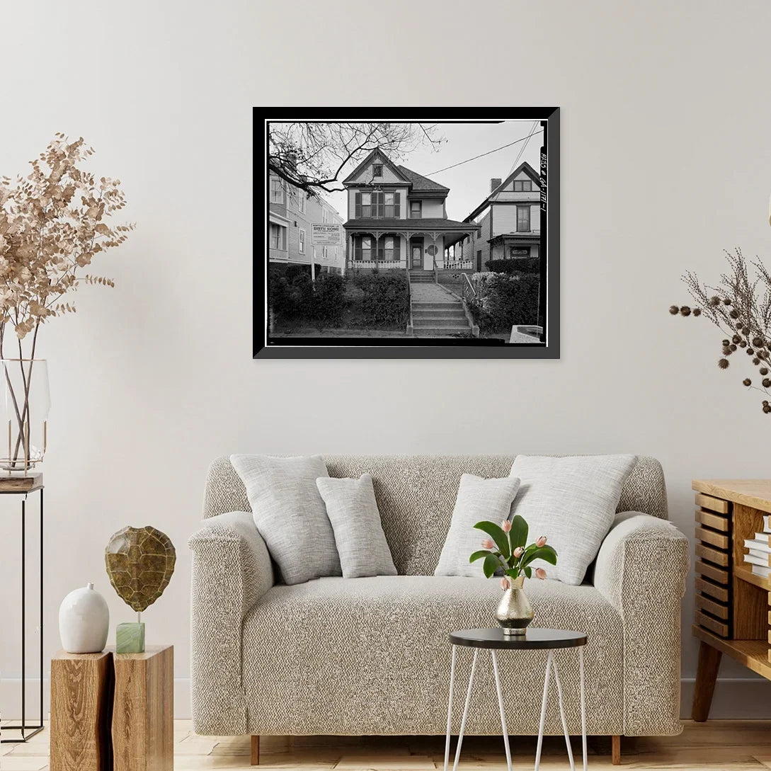 Birth 17-7/8" Martin GA, Auburn Avenue, 21-7/8" Framed Jr. Atlanta, 501 x King Home, Fulton Luther Print, County, Historic