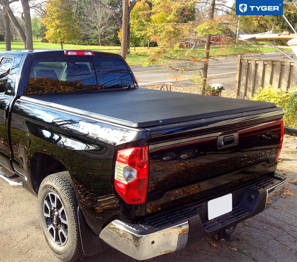 | 6.5' Bed Vinyl Tundra T3 Tyger TG-BC3T1033 | Toyota Cover Truck Compatible 2007-2013 with Tri-fold | Tonneau Bed Soft Auto
