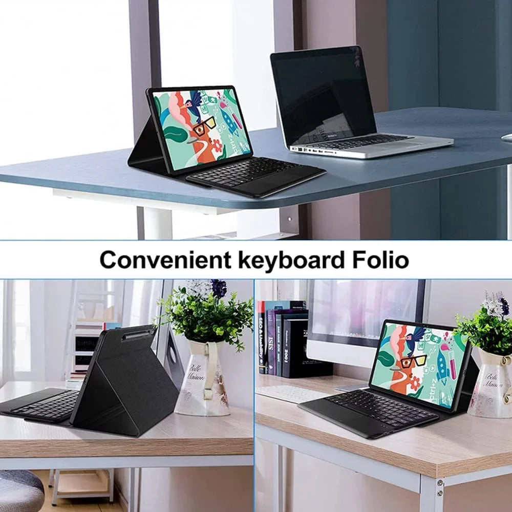 2 Stand forTab Generation Magnetically Case Pro Leather P11 Lenovo Pro Pad Tab with 2nd inch, P11 / 11.2 (TB132FU), Cover Keyboard Gen TouchPad Keyboard Black for 2022 Pro Lenovo Detachable Case