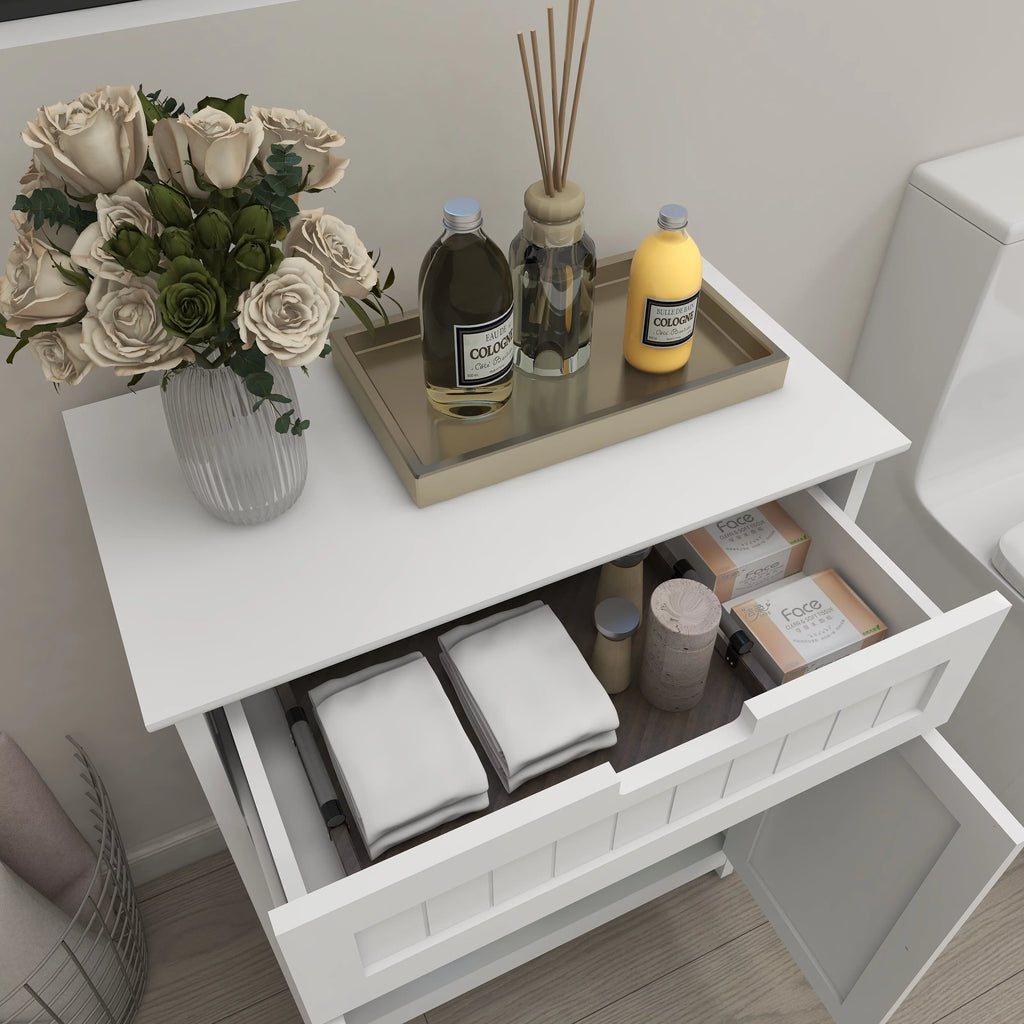 Room. for White 1 Wood in Freestanding and Cabinet Floor Drawer Versatile Doors, Living Storage Bathroom 2 Elegant Adjustable Bathroom Design Organizer Shelf