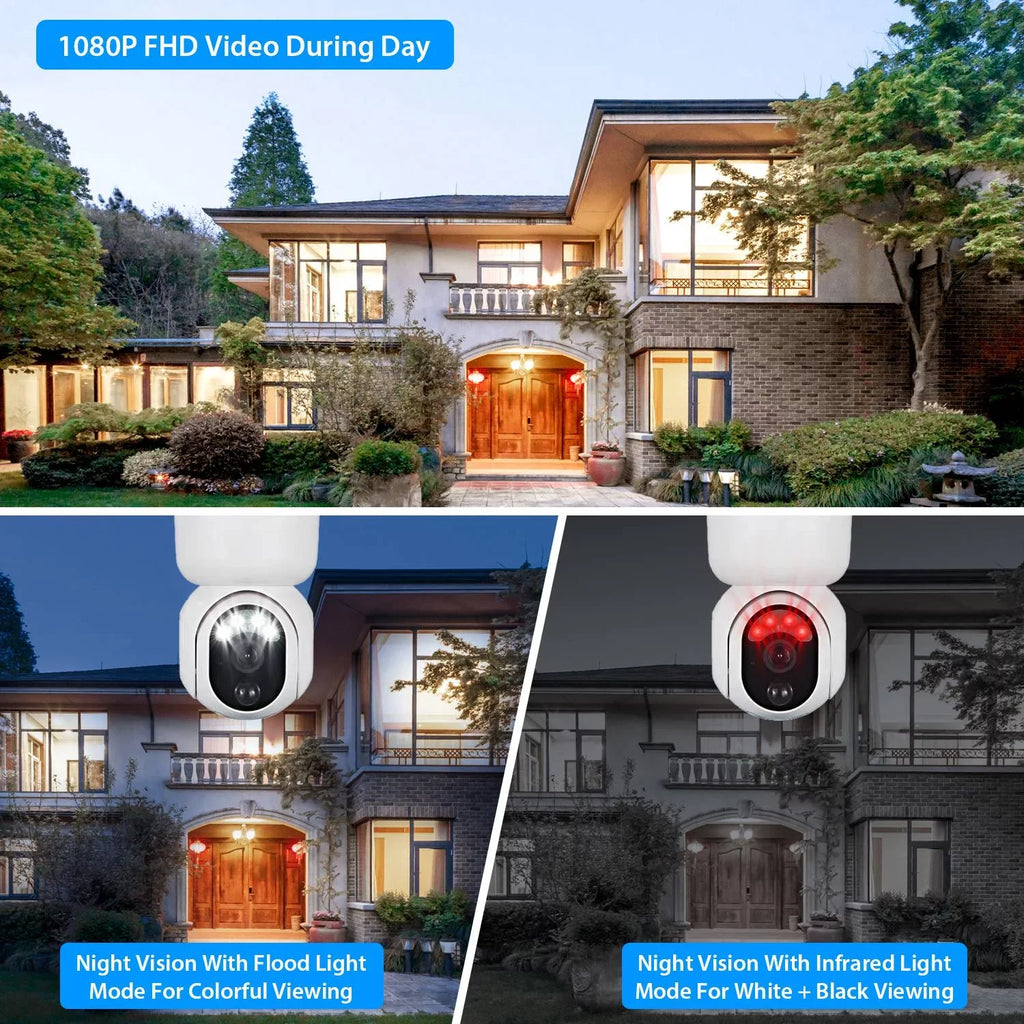 Camera Color Outdoor Battery WIFI Powered Audio Night Home Camera 1080P Siren Light Vision Detection Surveillance for Human iMounTEK Flood Wireless Security Solar 2-Way