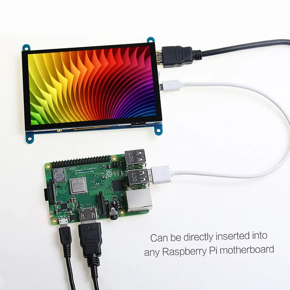 Pi Touchscreen USBInterface Portablewith with 800*480 Resolution Compatible Tool Arealer Display Raspberry 5 Small InchCapacitive