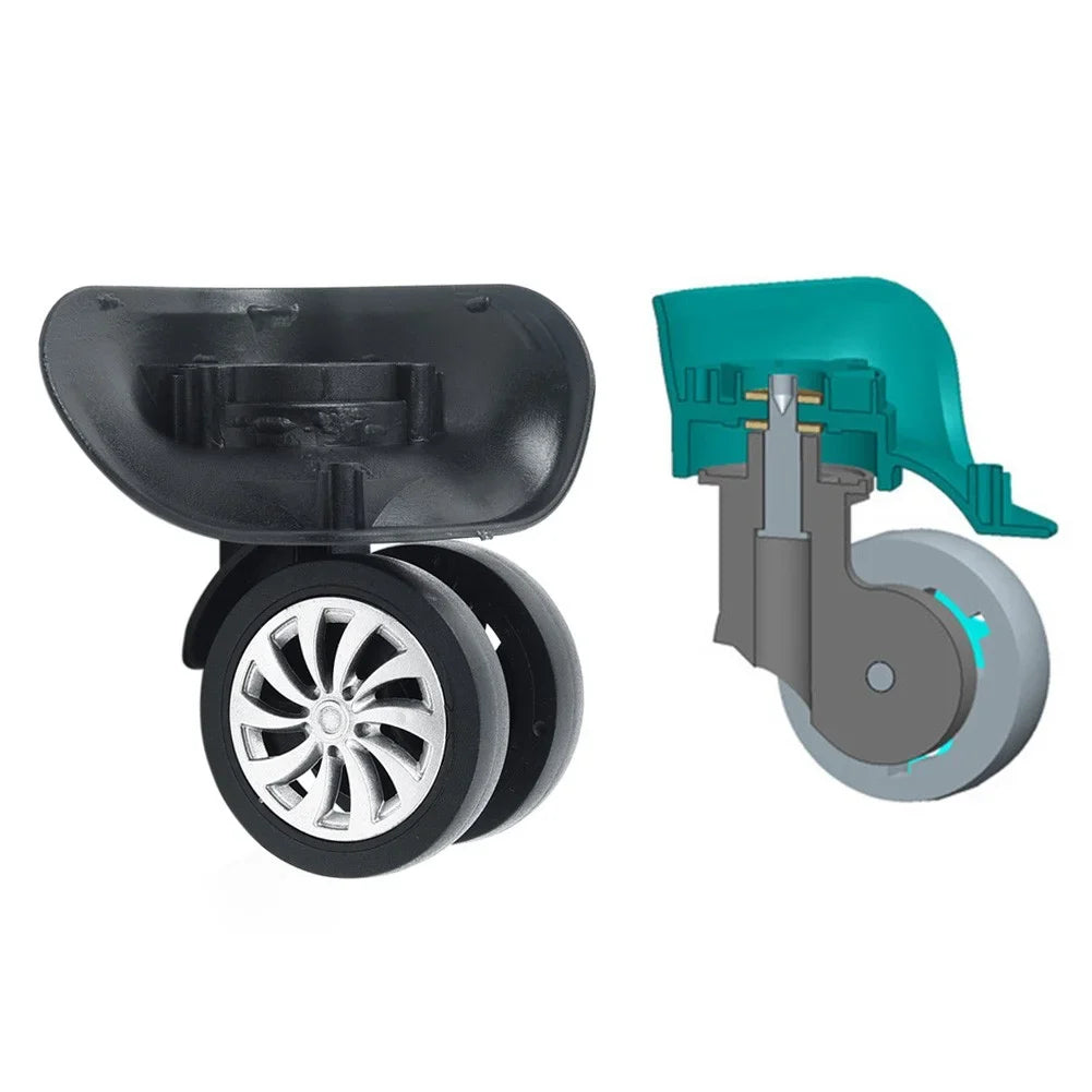 Wheels,4*2.55inch,4Pcs/Set,Swivel Replacement Wheels Luggage Black,Plastic,Dual Universal Roller Suitcase Wheel