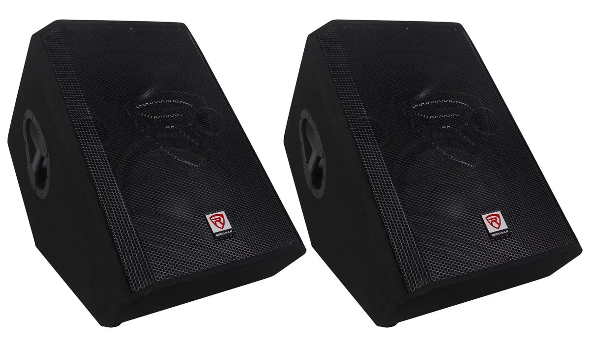 Speakers RSM12P Floor 12" Monitor (2) Rockville 1000 Stage Passive 2-Way Watt