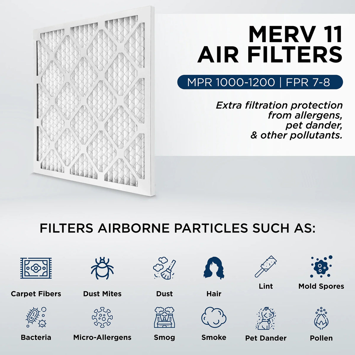 17-1/2 3-3/4 4" 6. 1000 by Furnace 23-1/2 Pamlico. of 11, Air MERV Case Actual Filters x Size: 18x24x4 AC MPR x Pleated