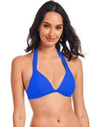 Roy Rachel COBALT Top, Boardwalk Halter Swim Basics Bikini X-Small SHIMMER US