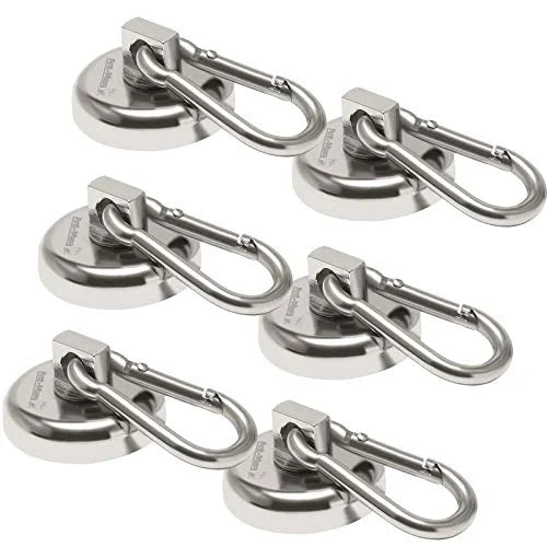 Carabiner Mag Kitchen Grill Pac bagnet Carabiner Purse Heavy Neodymium Swivel Magnetic Hookfor with Ant Duty Carabiner Magnet Warehouse Snap 80LBS - Office Indoor/Outdoor (6 Factory Hooks Hanging