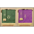 Supply Green Pulpit Cross, & Church Christian Purple Scarf Brands Reversible with LC027 Jacquard