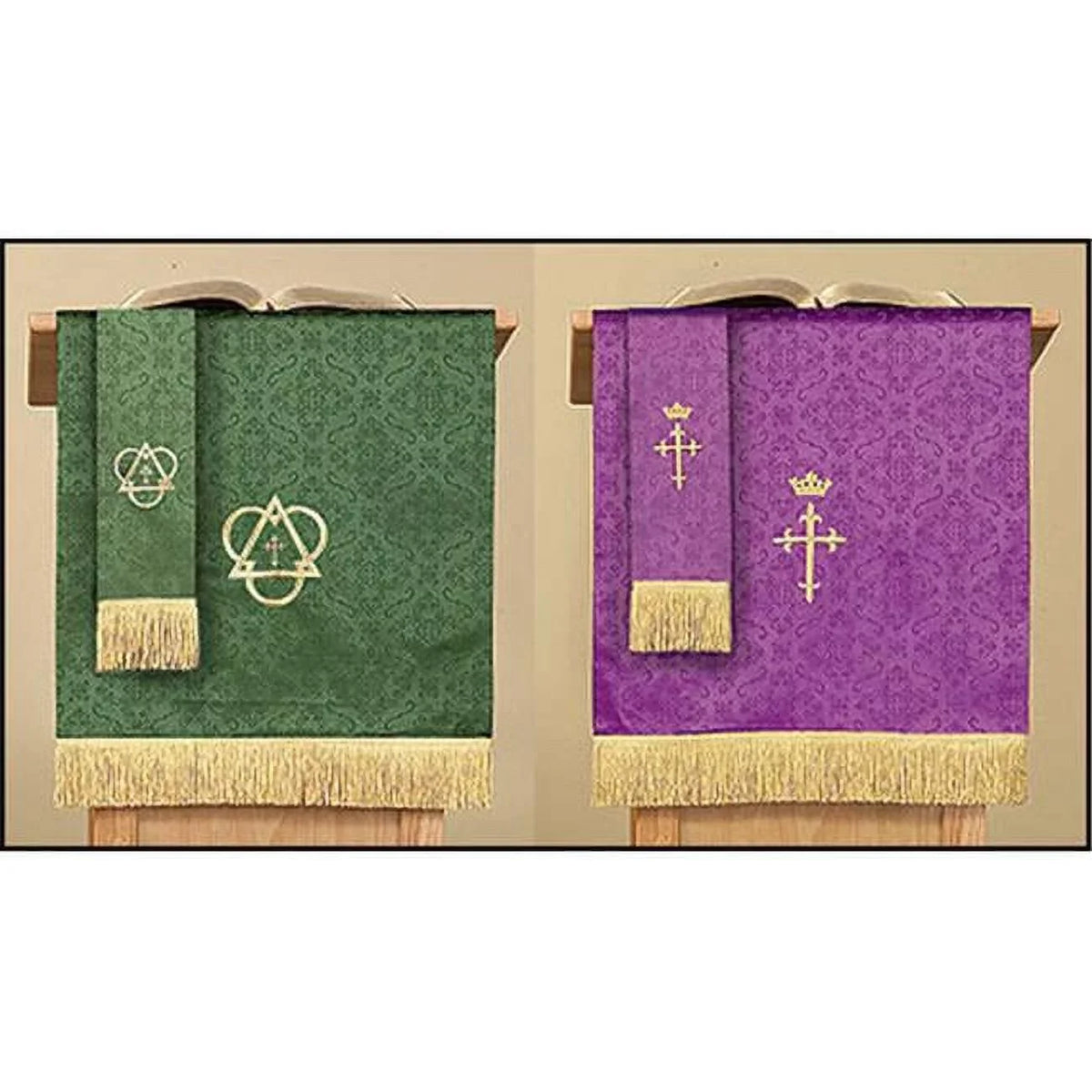 Supply Green Pulpit Cross, & Church Christian Purple Scarf Brands Reversible with LC027 Jacquard