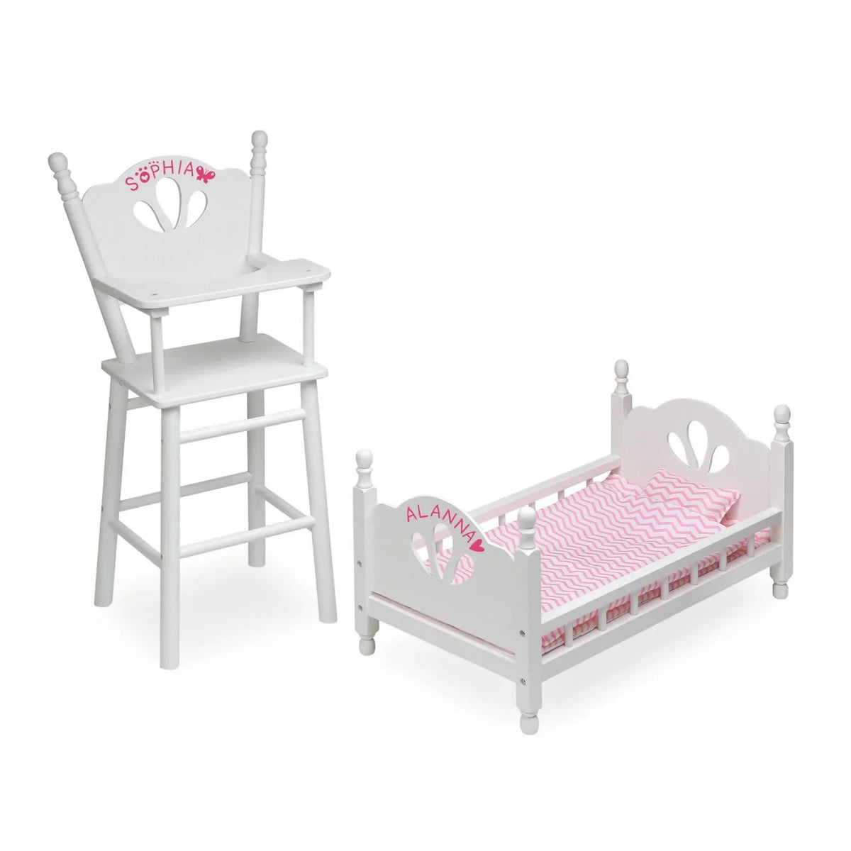 and Bedding 18 English Badger - inch Basket for with White/Pink Country Chair Bed High Dolls