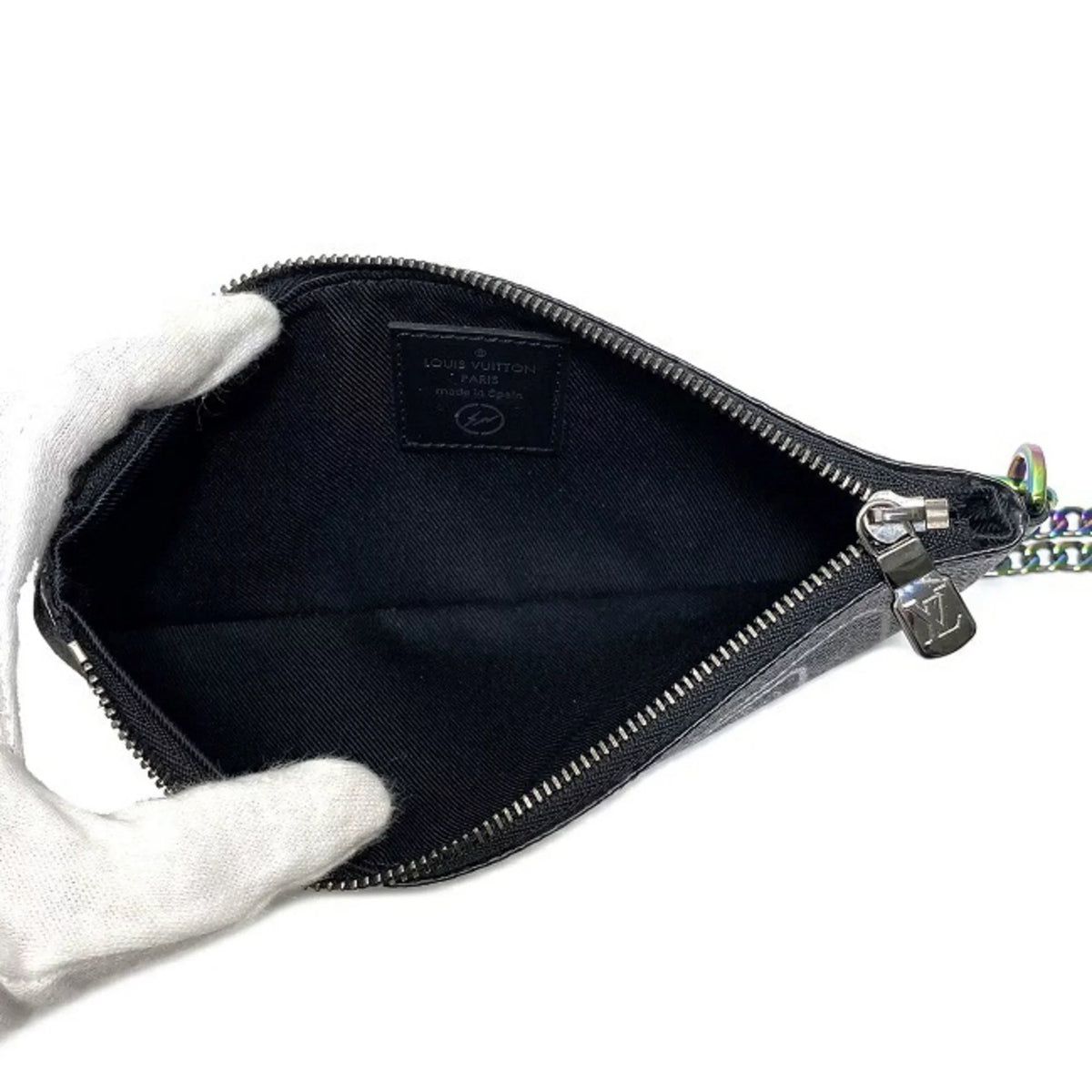 Flash VUITTON Black Pouch Vuitton Gray (Good) UB1137 Pre-Owned Fragment Monogram Fujiwara Hiroshi Louis iPhone Rainbow LOUIS Collaboration M64433 Eclipse