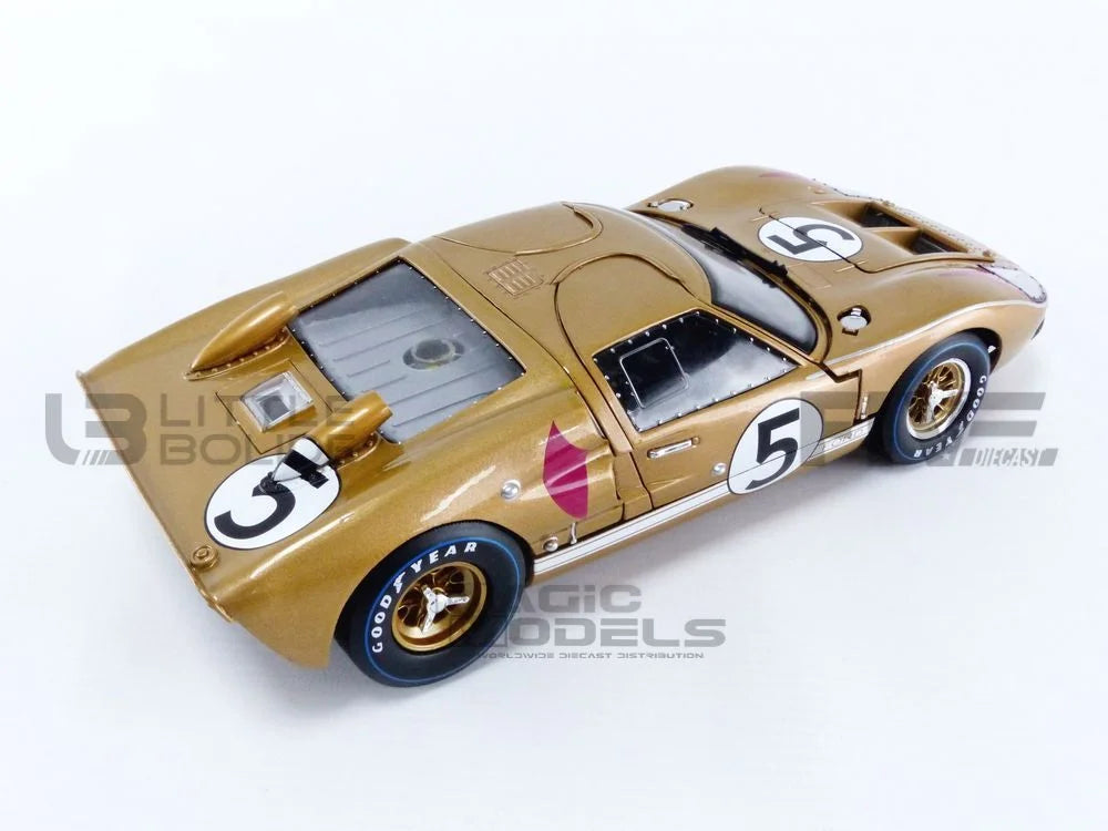 by Model GT-40 Collectibles Car Mans Ford Le #5 1966 MK Diecast II Shelby 1/18 Gold