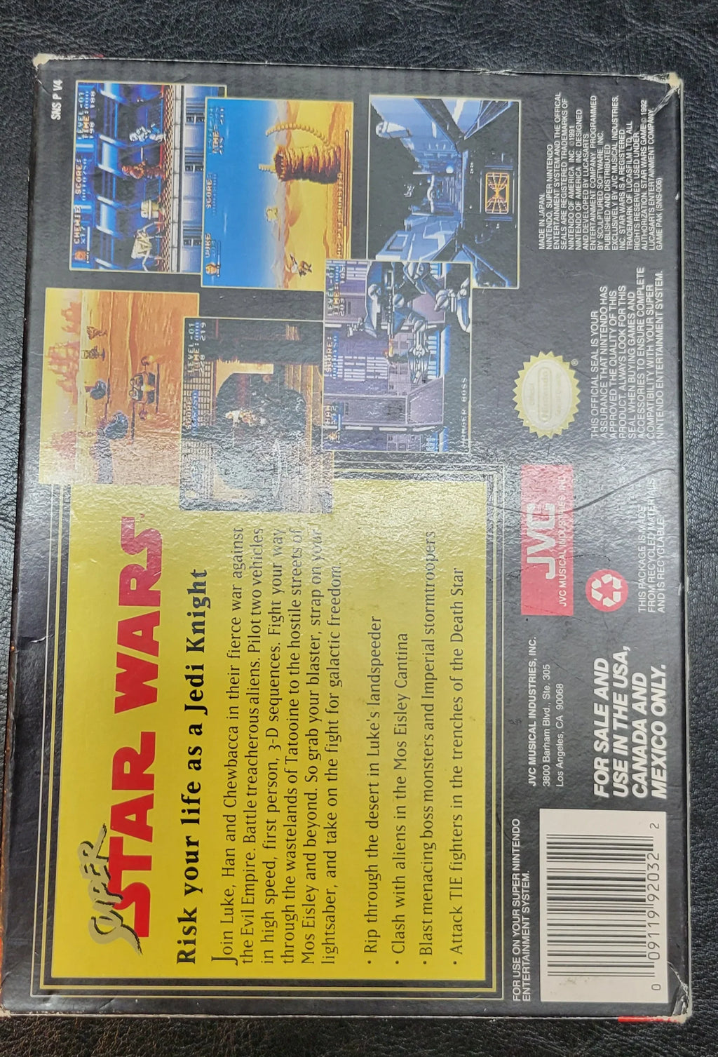 (Super Authentic Nintendo CIB In 1992 Original Box Condition System) SNES + Instructions Complete Owner Ent. STARWARS Immaculate Cartridge