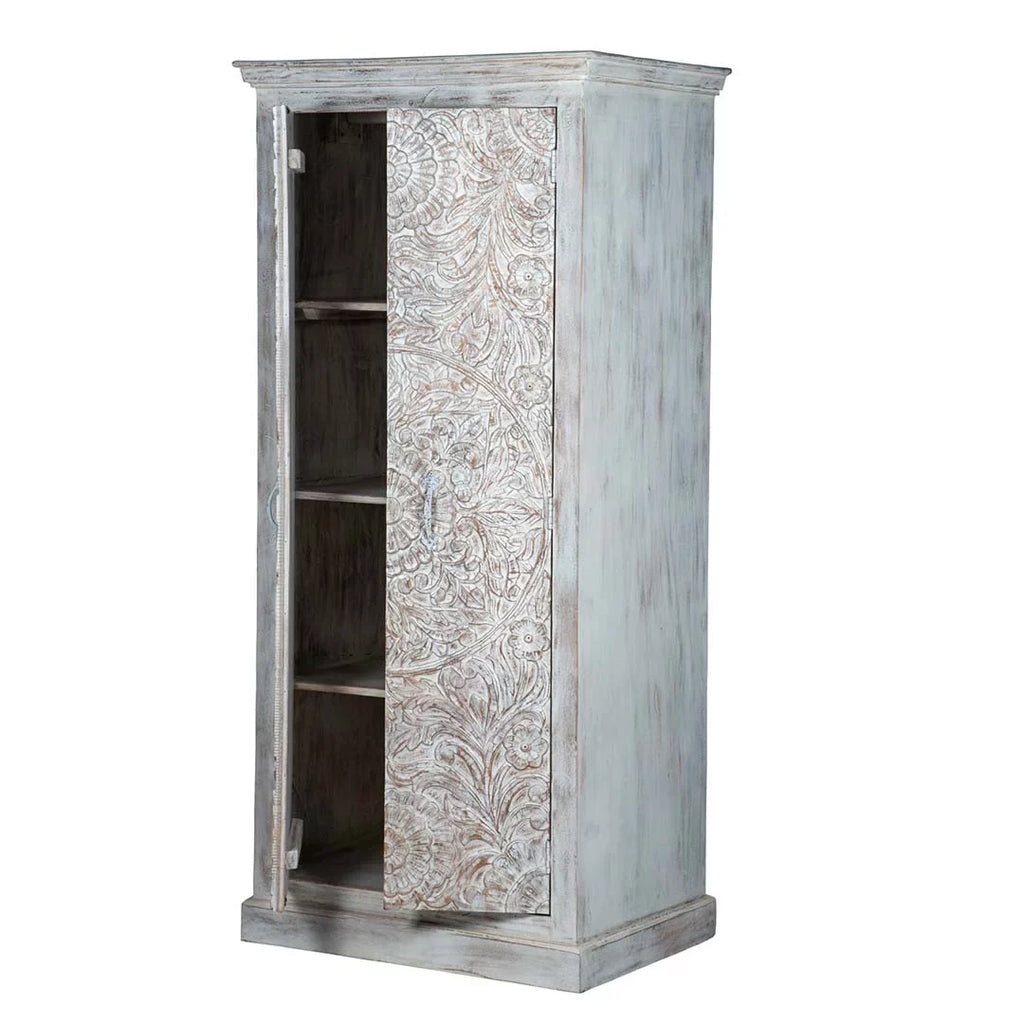 Chic Carved White Maadze Wardrobe Shabby