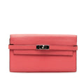 Authenticated Pre-Owned (Good) Wallet Leather Hermès Kelly Classic Wallets Pink Long Unisex Chevre Calf