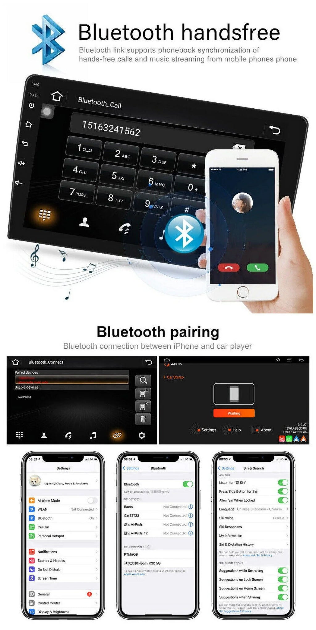 Car Apple USB WIFI Bluetooth GPS Stereo inch 2+32GB Touch E46 Android 12 FM Android RDS for M3 Carplay Auto 9 HD Radio Screen BMW