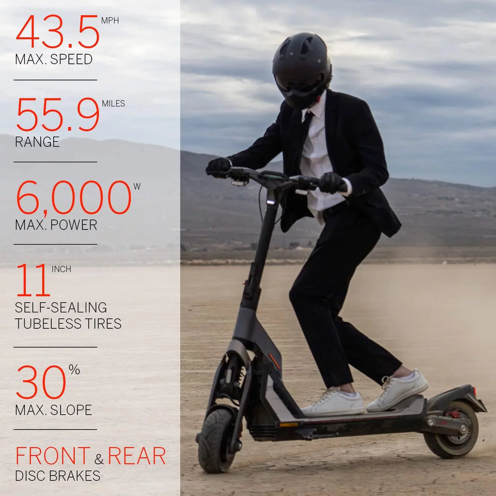 Tires, 11" Dual Miles Segway SuperScooter 6000W Suspension, Range, Foldable, Adults Long 55.9 GT2, 43.5MPH, Motor,