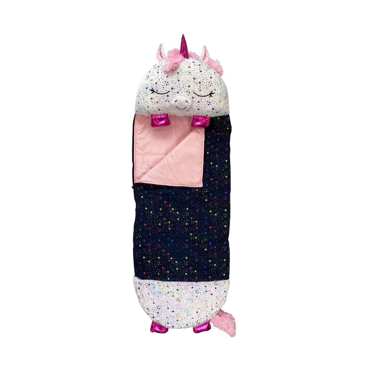 Happy One, Sleeping in Unicorn Pillow Nappers Plush and Toy Sack