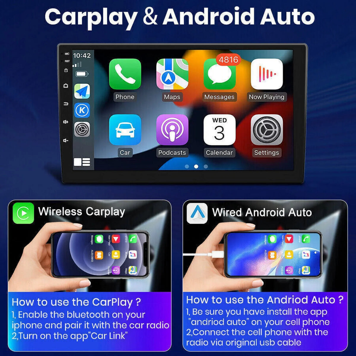 Car Apple USB WIFI Bluetooth GPS Stereo inch 2+32GB Touch E46 Android 12 FM Android RDS for M3 Carplay Auto 9 HD Radio Screen BMW