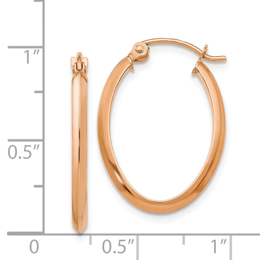 Teens; Gold Real 14kt for Earrings; and Women Tube Polished Oval Adults and Rose Men for