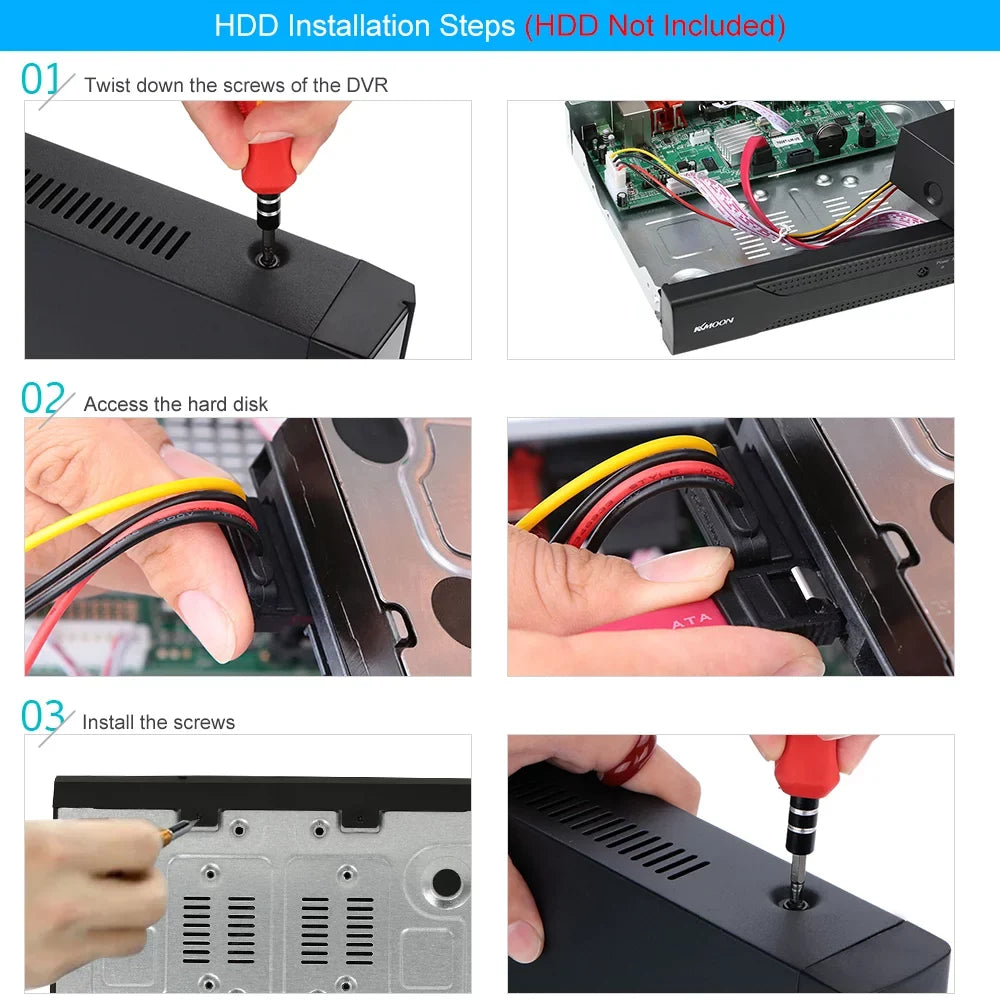 4CH Digital for P2P kit Recorder Definition (NO CCTV Phone DVR office Video DVR Plug System 1080P Monitoring KKmoon AHDAnalogTVICVI/ Home HDD) High Remote Full