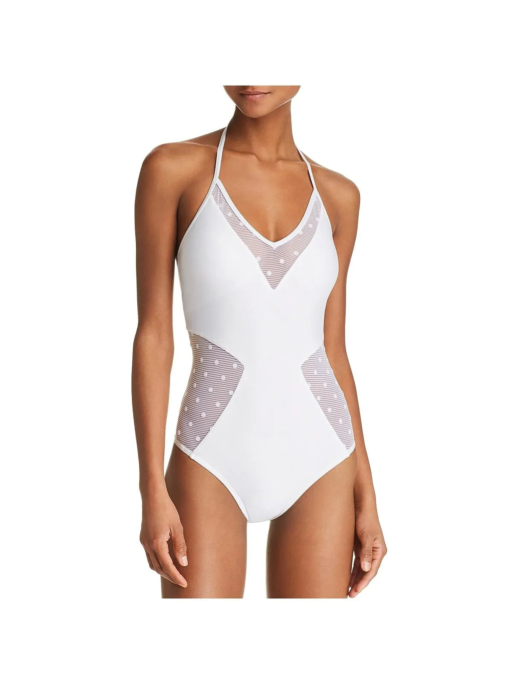 Womens Sheer Moss Swimsuit One-Piece Halter Ella
