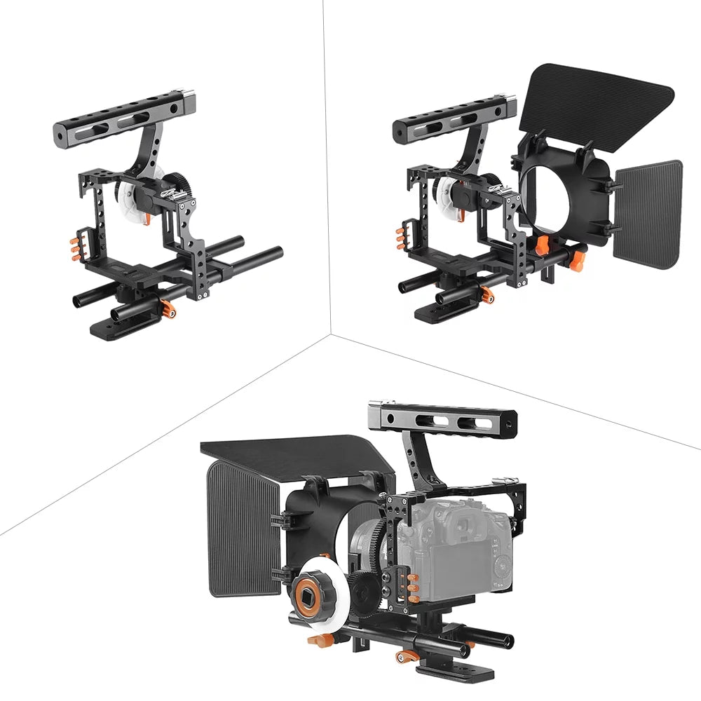 Alloy Film Box Handle Camera + + + Andoer Camera Video 15mm + W/matte + Cage,Handle Rod Aluminum Camera C500 + + Camera Aluminum Kit Alloy Box Handle A7s/a7/a7r/a7rii/a7sii/a7iv Alloy 15mm + Video