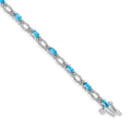 QBM4491-BT-010-WA Blue Diamond White Topaz Gold and Bracelet 14k