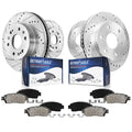 ESV Rotors - & Slotted Drilled Detroit Front XL 1500 Sierra Silverado Avalanche Kit Tahoe Ceramic Axle Rear GMC Brakes Brake EXT Chevy Pads Escalade for Brake and Yukon Suburban Cadillac