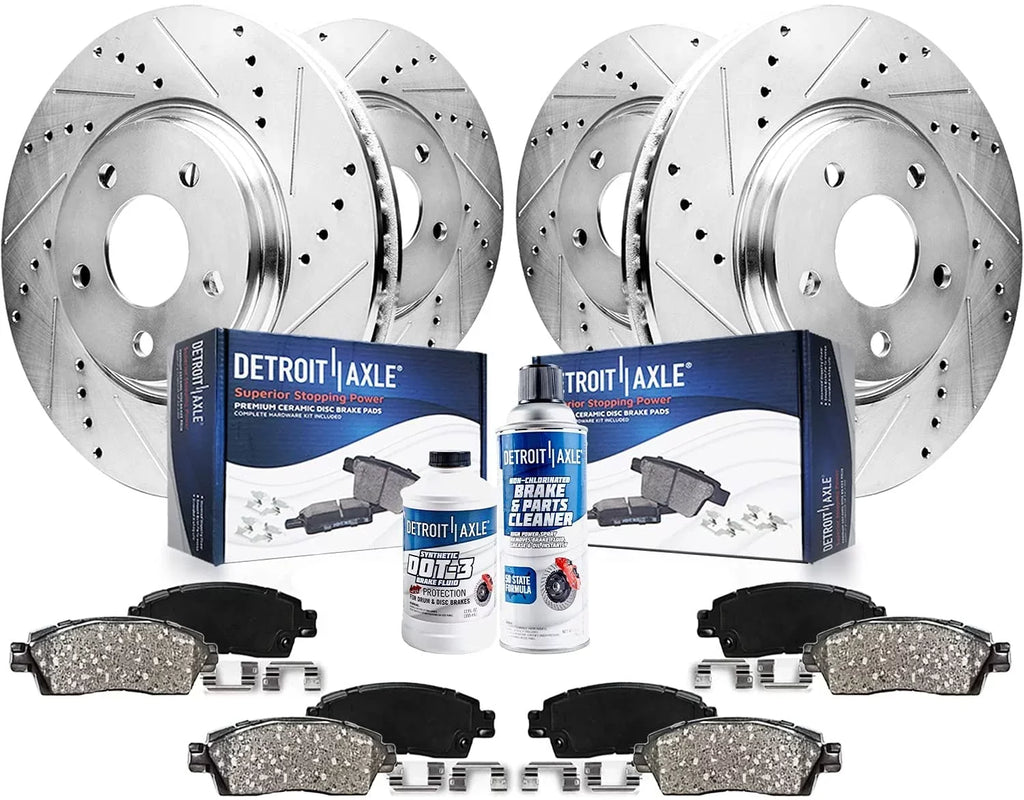 Terrain Disc - Kit Rotor 2013 Axle Brakes 12.64" Brake Pads 2015 & Front 2012 2014 Ceramic GMC Brake 2016 Rotors Equinox Drilled front Slotted Chevrolet Detroit Rear for Replacement: 2010-2017 2011