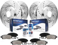 Terrain Disc - Kit Rotor 2013 Axle Brakes 12.64" Brake Pads 2015 & Front 2012 2014 Ceramic GMC Brake 2016 Rotors Equinox Drilled front Slotted Chevrolet Detroit Rear for Replacement: 2010-2017 2011