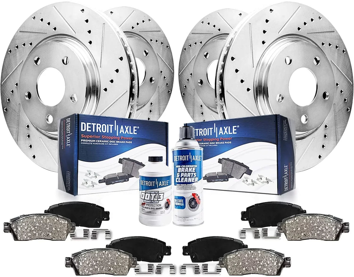 Terrain Disc - Kit Rotor 2013 Axle Brakes 12.64" Brake Pads 2015 & Front 2012 2014 Ceramic GMC Brake 2016 Rotors Equinox Drilled front Slotted Chevrolet Detroit Rear for Replacement: 2010-2017 2011