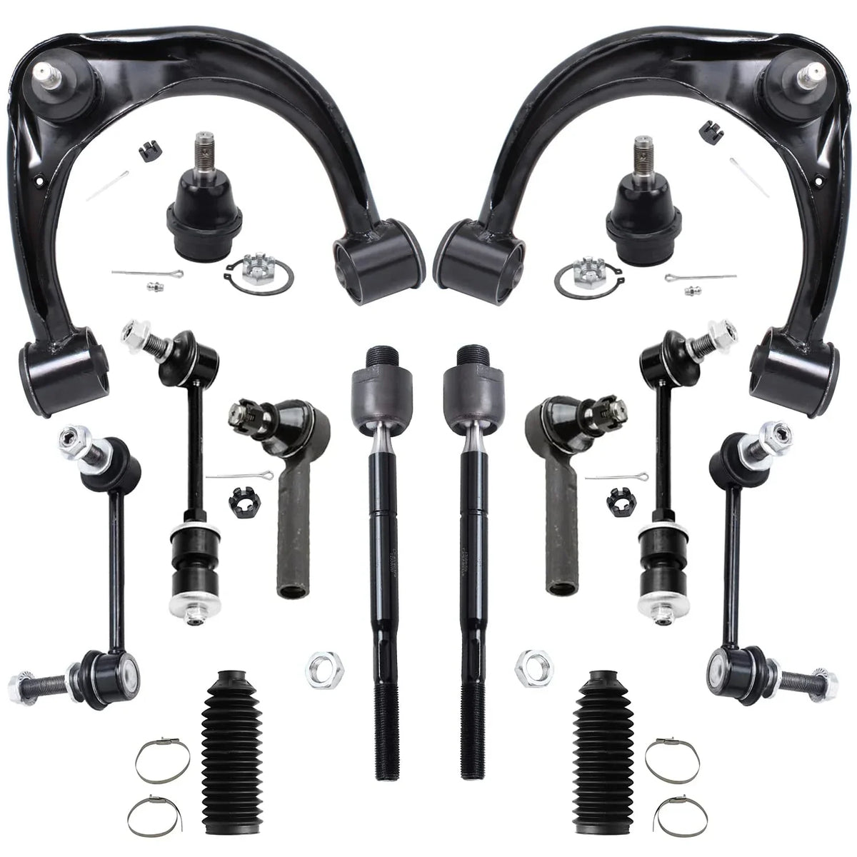 for 2003-2009 2 Joints, Kit Rods, Ball Control Axle Cruiser, 4 FJ Detroit Tie 2 2007-2009 Toyota w/Ball Upper Sway - Suspension Arms 14pc Replacement 4Runner, Boots, Bars, 2 Joints, 4 Lower