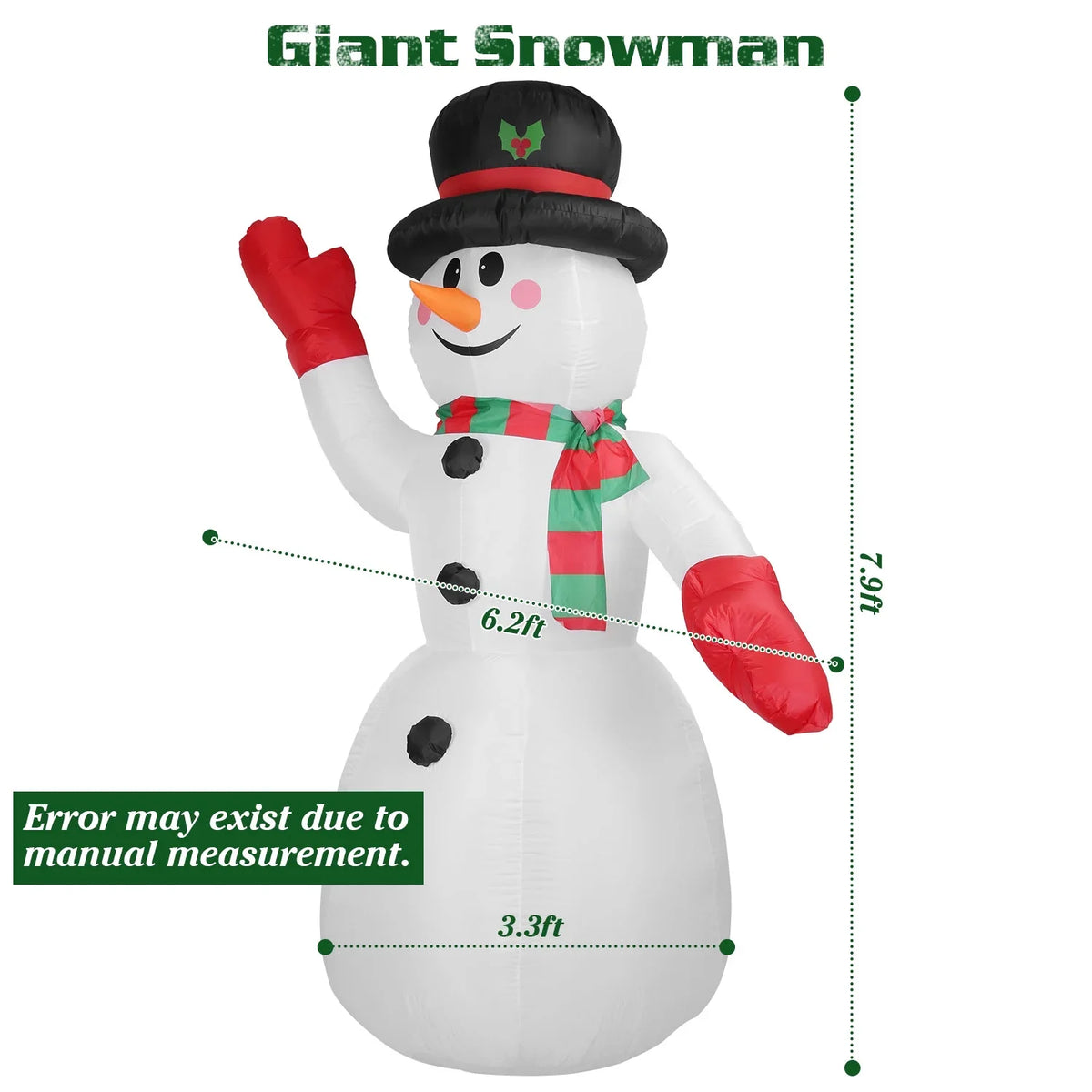 Yard Winter Up Inflatable Decoration, Up Lawn Giant 7.9ft Decor Christmas Light Party iMountek Holiday Garden Snowman, Snowman Holiday Yard for Blow Huge