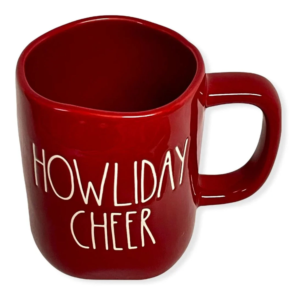 with Mug White LL CHEER Christmas Letter HOWLIDAY for Rae Red Dunn Mug Tea