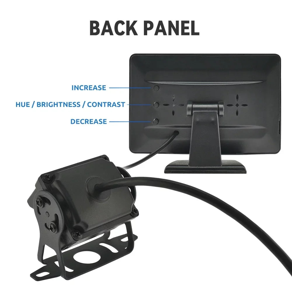 Camera Car Reverse View Rear Plate 4.3in Monitor Parking System License HD Backup