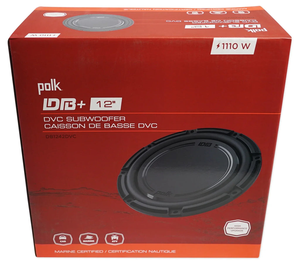 Box Subwoofers+Sealed DB1242DVC 2220 (2) Car Watt Audio Sub Enclosure 12” Polk